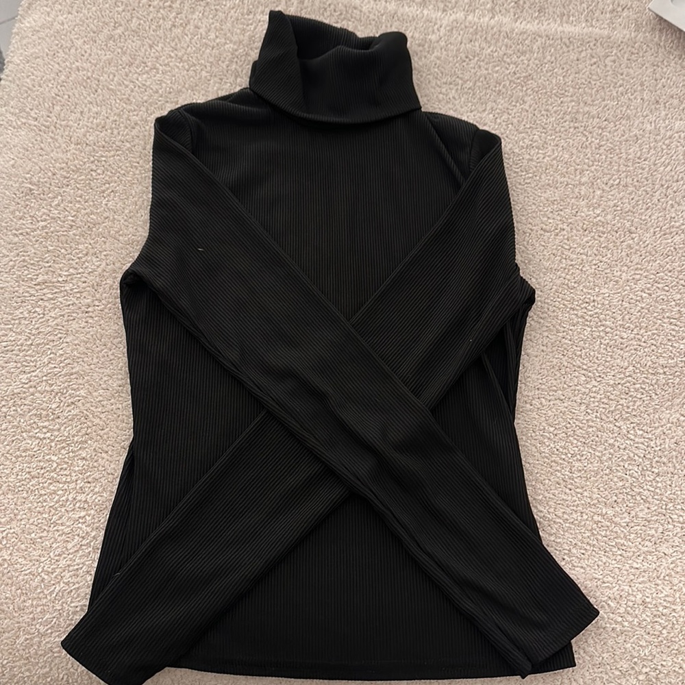 Black ribbed turtle neck